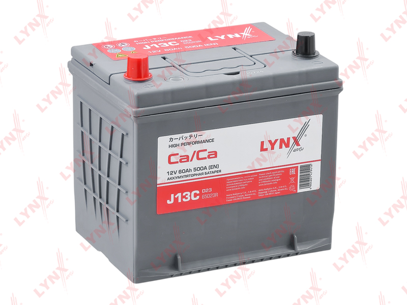 Аккумулятор  LYNX 60 Ah 500 A прямая  полярность 230X168X220 мм J13C
