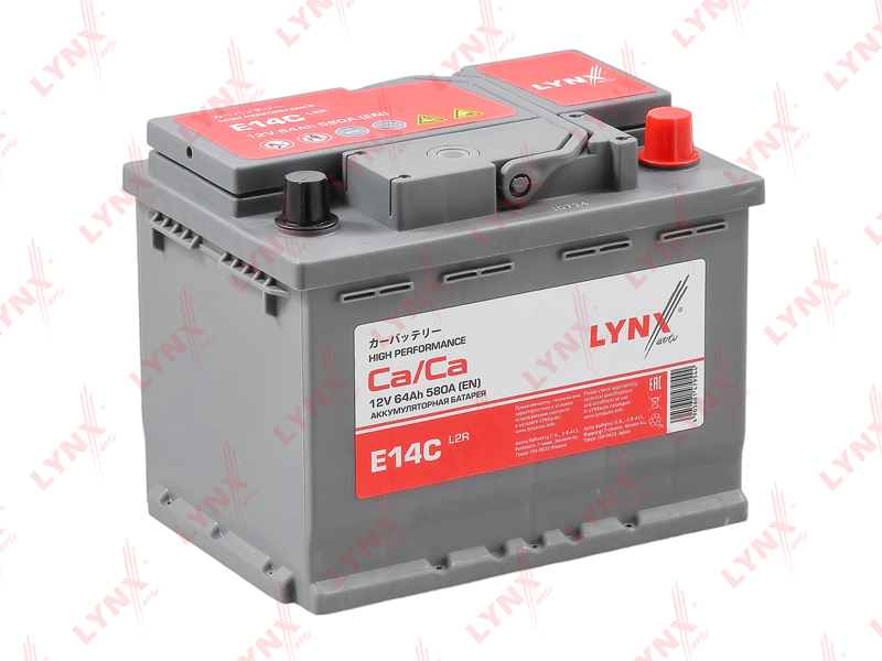 Аккумулятор  LYNX 64 Ah 580 A обратная  полярность 242X174X189 мм