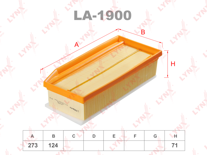 Фильтр воздушный LYNX LA1900