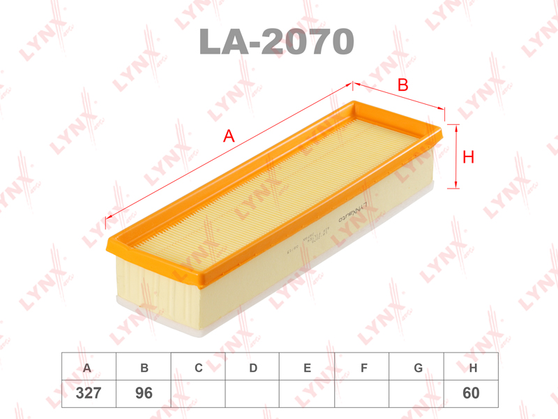 Фильтр воздушный LYNX LA2070