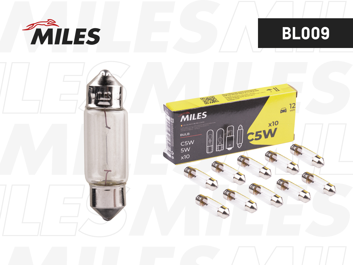Лампа C5W 12V 5W SV8,5-8 T11x35 MILES BL009