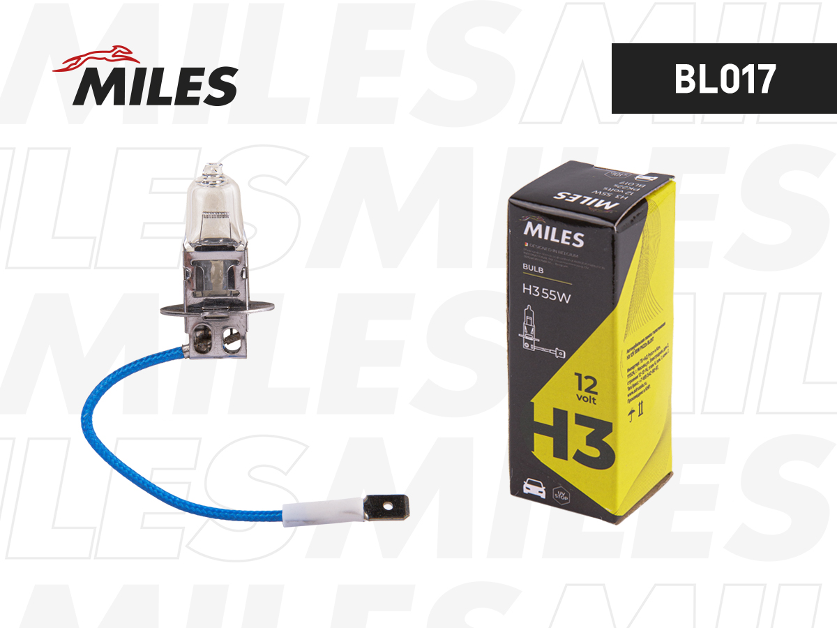 Лампа H3 12V 55W PK22s MILES BL017