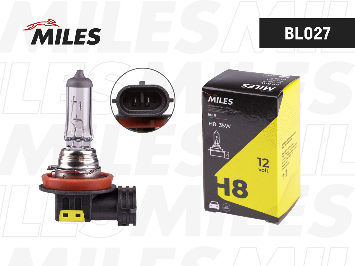 Лампа H8 12V 35W PGJ19-1 MILES BL027