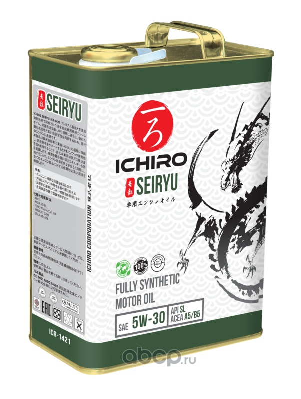 Масло моторное синтетическое ICHIRO SEIRYU SL, A5B5 5W-30 4 л