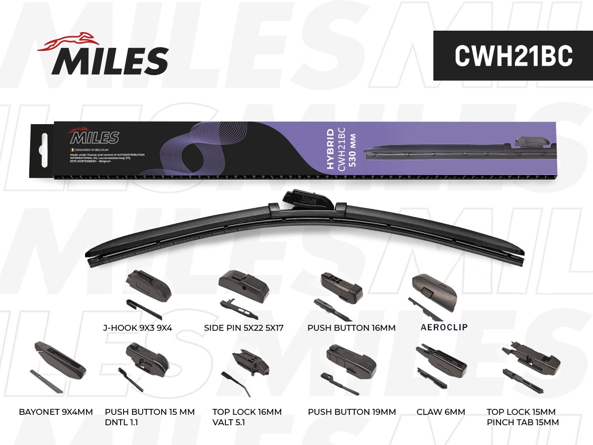 Щетка стеклоочистителя гибридная MILES, 530 мм CWH21BC